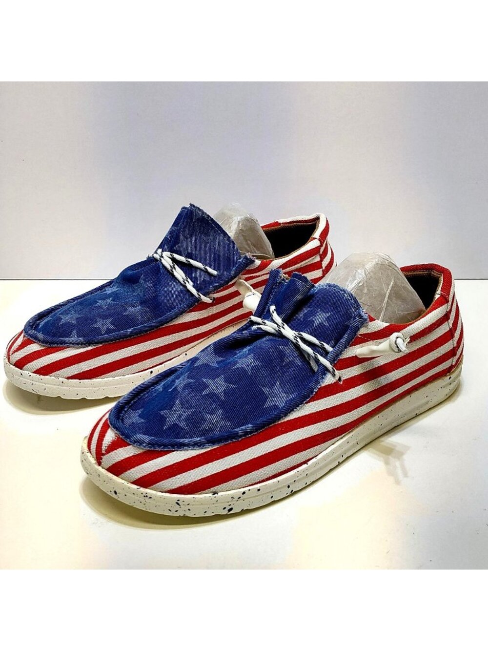 Patriotic Stars & Stripes Casual Slip-On Shoes Unisex EUR 45 Men's 11 Women's 13